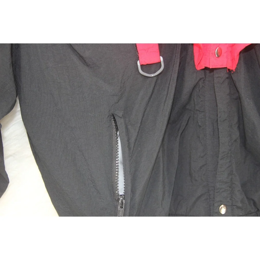 Vintage 1993 Winston Coat With Hoodie Size XL Black Red Check Pockets